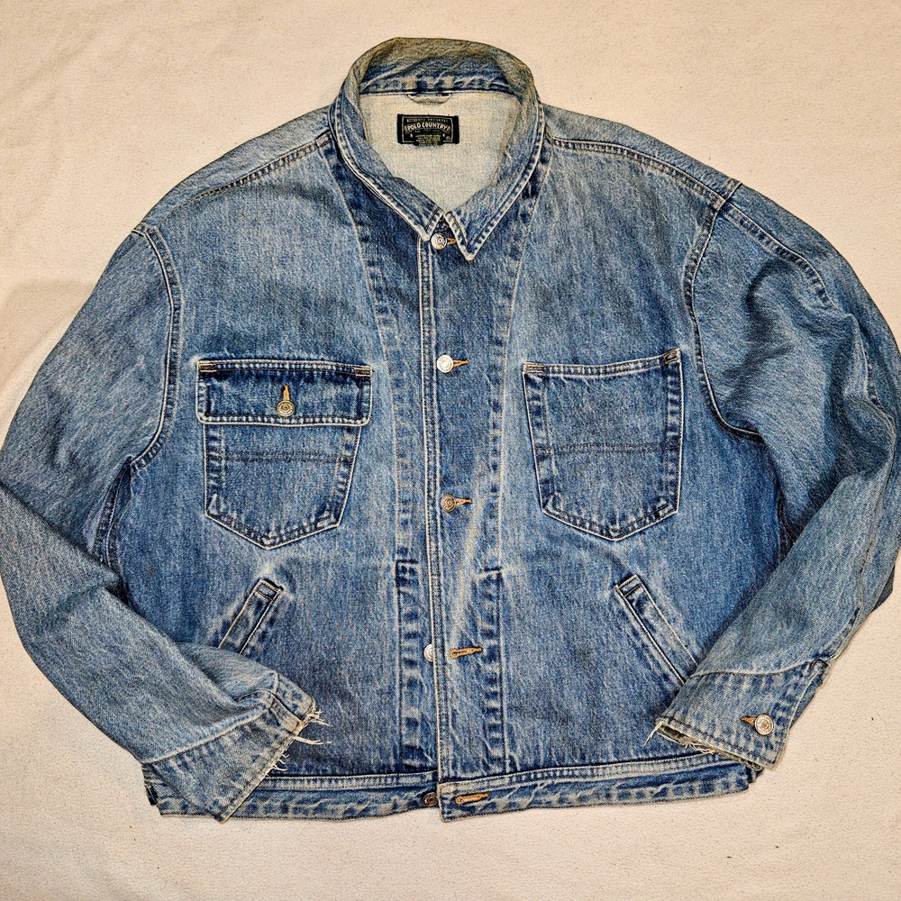 Ralph Lauren Denim Jacket with American Flag Patch - Picture 3 of 7